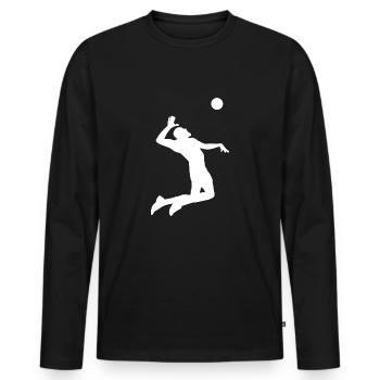 Joueur de beach-volley sportif - T-shirt manches longues Premium bio Homme - noir - Devant - Nico (187cm)