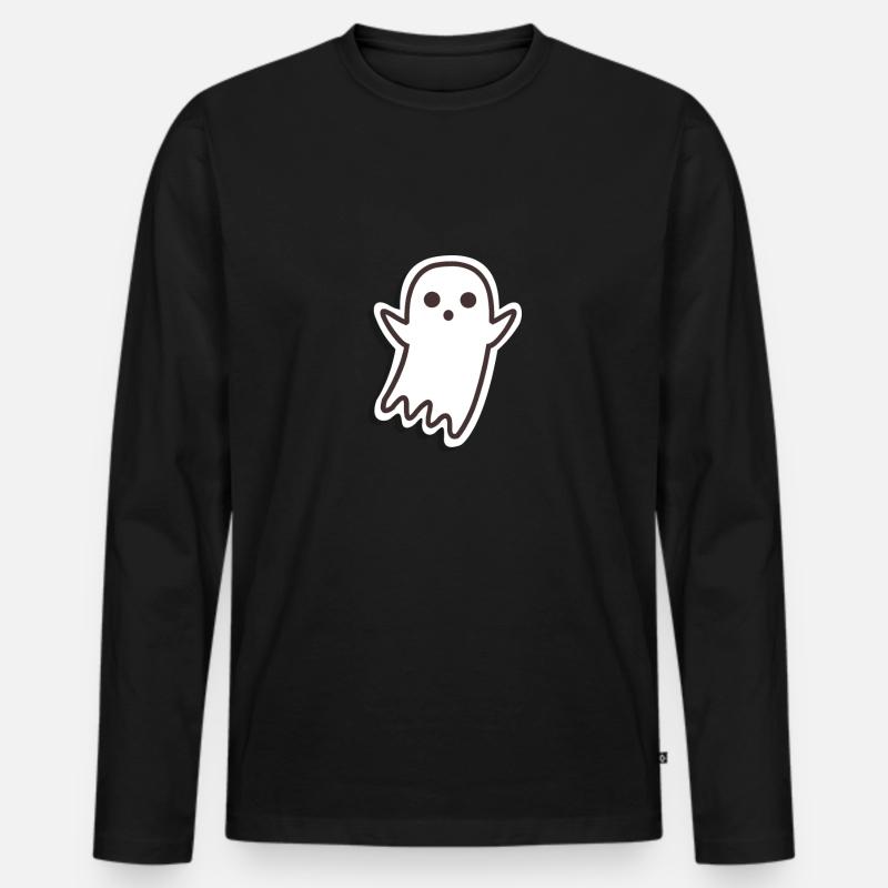 Gespenst - Männer Premium Bio Langarmshirt - Schwarz