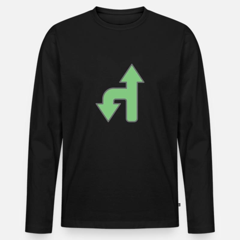 Verkehrszeichen - Männer Premium Bio Langarmshirt - Schwarz