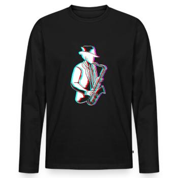 Saxophon Saxophonist - Männer Premium Bio Langarmshirt - Schwarz - Vorne - Nico (187cm)