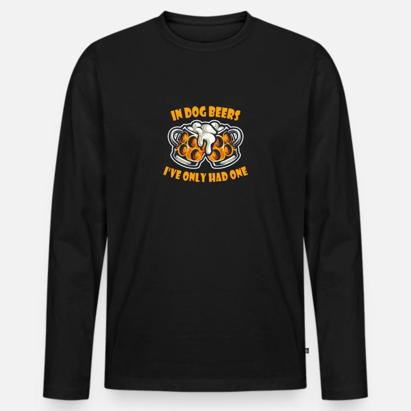 Beer Drinking Dog Beers - Männer Premium Bio Langarmshirt - Schwarz