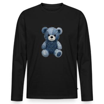 Jeans Teddy - Männer Premium Bio Langarmshirt - Schwarz - Vorne - Nico (187cm)