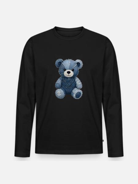 Jeans Teddy - Men's Premium Organic Long Sleeve Shirt - black