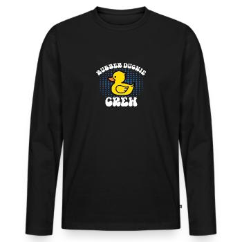 Rubber Duckie Crew Cute Duck - Men's Premium Organic Long Sleeve Shirt - black - Front - Nico (187cm)