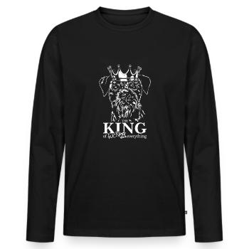 BORDER TERRIER King Dog Disant Chiens Wilsigns - T-shirt manches longues Premium bio Homme - noir - Devant - Nico (187cm)
