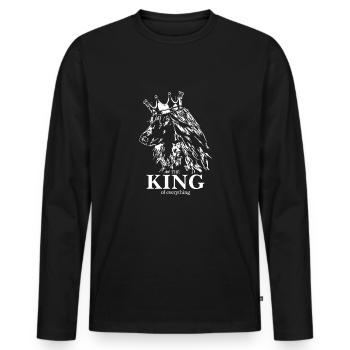 Lévrier AFGHAN Roi de tout Wilsigns - T-shirt manches longues Premium bio Homme - noir - Devant - Nico (187cm)