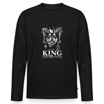 CHIHUAHUA King Dog Saying Dogs Wilsigns - Men's Premium Organic Long Sleeve Shirt - black - Front - Nico (187cm)