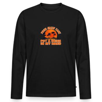 Holiday Beach Island Drinking - Men's Premium Organic Long Sleeve Shirt - black - Front - Nico (187cm)