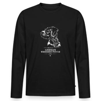 German Wirehaired Pointer Dad Hunde Hund Wilsigns - Männer Premium Bio Langarmshirt - Schwarz - Vorne - Nico (187cm)