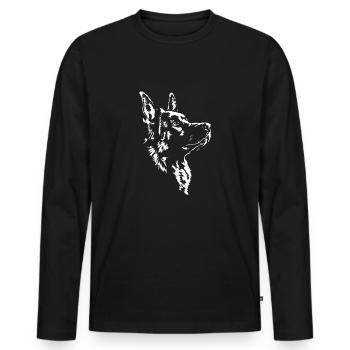 Deutscher Schäferhund Hund Hunde Wilsigns - Männer Premium Bio Langarmshirt - Schwarz - Vorne - Nico (187cm)
