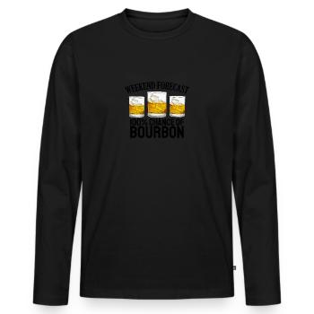 Bourbon Funny Drinking Forecast Drink - T-shirt manches longues Premium bio Homme - noir - Devant - Nico (187cm)