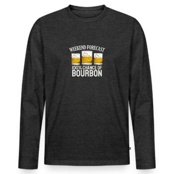 Bourbon Funny Drinking Forecast Drink - T-shirt manches longues Premium bio Homme - anthracite chiné - Devant - Nico (187cm)