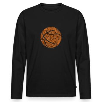Joueurs de basket-ball Joueurs de basket-ball Joueurs de basket-ball - T-shirt manches longues Premium bio Homme - noir - Devant - Nico (187cm)