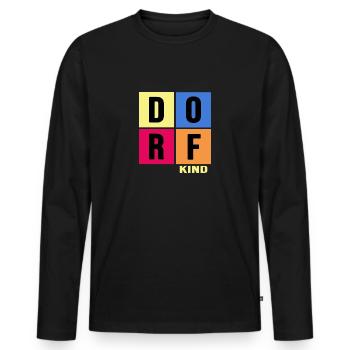 dorfkind landwirt bauer dorfleben - Männer Premium Bio Langarmshirt - Schwarz - Vorne - Nico (187cm)