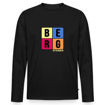 escalade, alpinisme, alpinisme, sommet - T-shirt manches longues Premium bio Homme - noir - Devant - Nico (187cm)