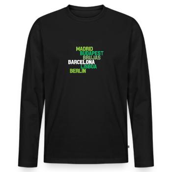 VILLES EUROPEENNES - T-shirt manches longues Premium bio Homme - noir - Devant - Nico (187cm)