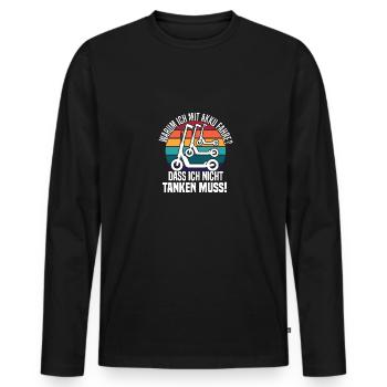 Akku Roller Scooter E Roller Elektro Bike tanken - Männer Premium Bio Langarmshirt - Schwarz - Vorne - Nico (187cm)