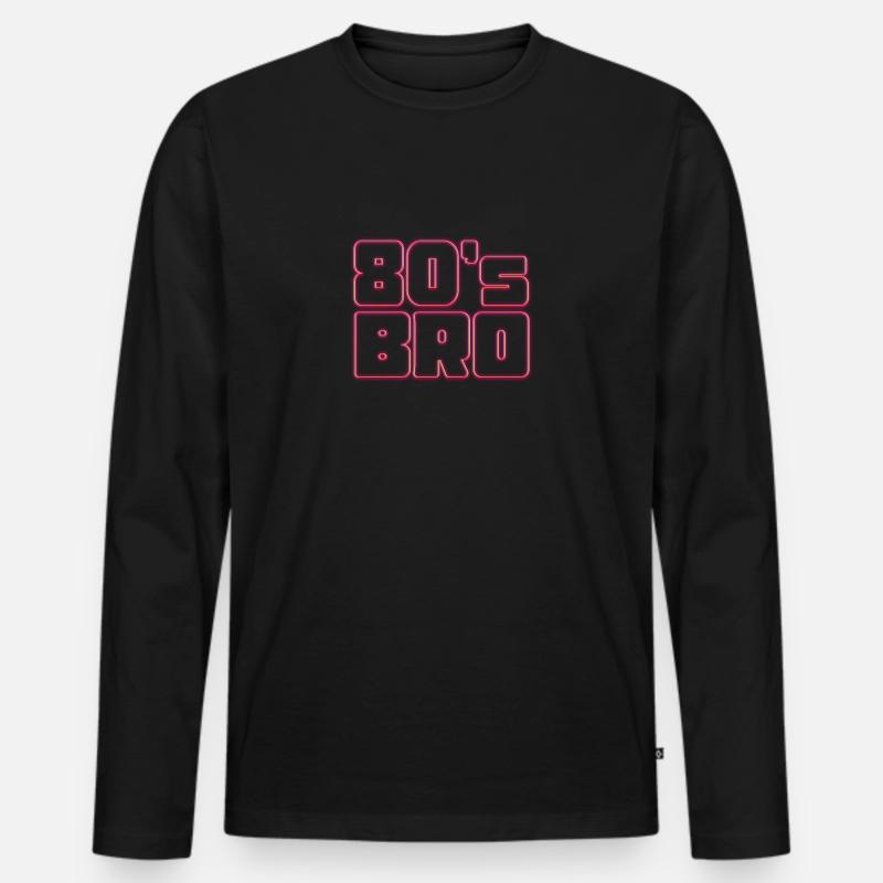 80s Bro 80's 90's Party - Männer Premium Bio Langarmshirt - Schwarz