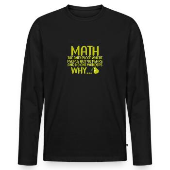 Math et Pears Mathématiques Calculs Nombres - T-shirt manches longues Premium bio Homme - noir - Devant - Nico (187cm)