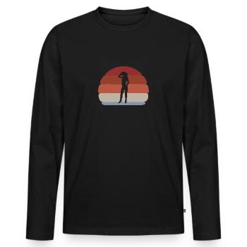 Been Doing Cowboy Stuff All Day Rodeo - Männer Premium Bio Langarmshirt - Schwarz - Vorne - Nico (187cm)