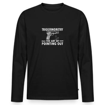 2nd Amendment Rights Triggernometry Gun - Men's Premium Organic Long Sleeve Shirt - black - Front - Nico (187cm)