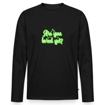 Êtes-vous ennuyé mais rétro - T-shirt manches longues Premium bio Homme - noir - Devant - Nico (187cm)