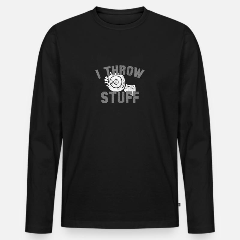 I Throw Stuff Discus Athlete - Männer Premium Bio Langarmshirt - Schwarz