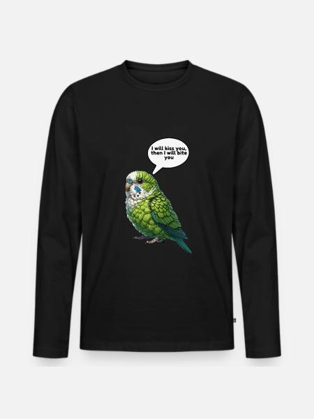 Parrotlet Bird Green Parrotlet - Men's Premium Organic Long Sleeve Shirt - black