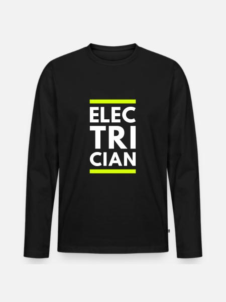 Electrician (two lines) - Men's Premium Organic Long Sleeve Shirt - black