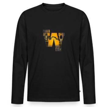Feuerwehr fist pump! - Männer Premium Bio Langarmshirt - Schwarz - Vorne - Nico (187cm)