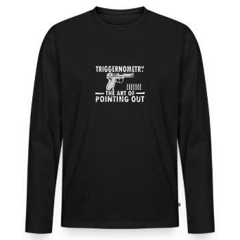 2nd Amendment Rights Triggernometry Gun - Men's Premium Organic Long Sleeve Shirt - black - Front - Nico (187cm)