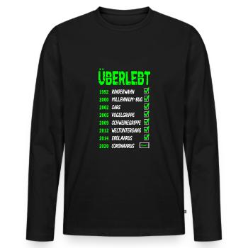 2020 Überlebt - Männer Premium Bio Langarmshirt - Schwarz - Vorne - Nico (187cm)