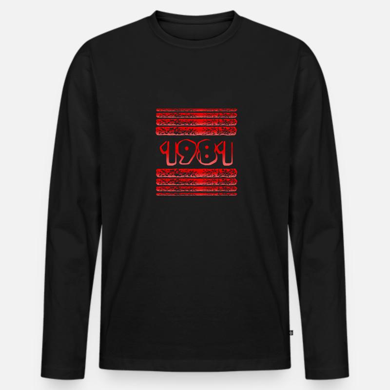 Witzig 1981 - Männer Premium Bio Langarmshirt - Schwarz