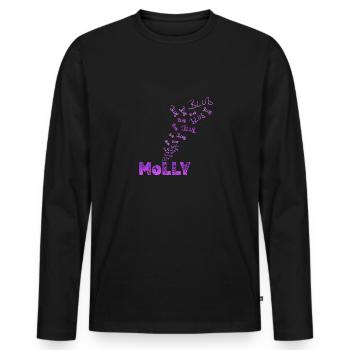 Cadeau pour Molly - T-shirt manches longues Premium bio Homme - noir - Devant - Nico (187cm)