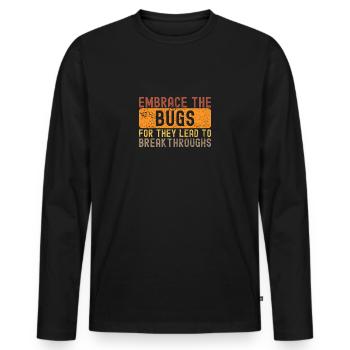 Programmeur de programmation Motivation du codage - T-shirt manches longues Premium bio Homme - noir - Devant - Nico (187cm)