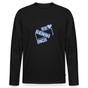 Cadeau pour Benni - T-shirt manches longues Premium bio Homme - noir - Devant - Nico (187cm)