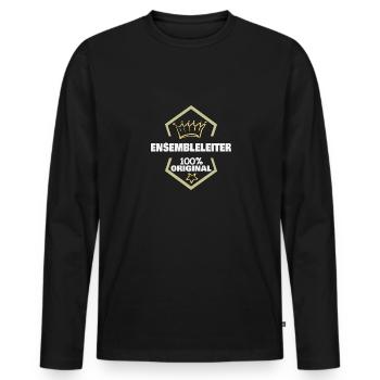 Chef d’ensemble - T-shirt manches longues Premium bio Homme - noir - Devant - Nico (187cm)
