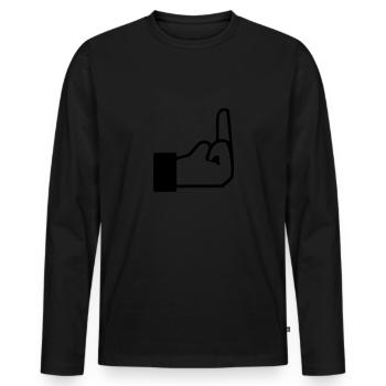 mittelfinger 01 - Männer Premium Bio Langarmshirt - Schwarz - Vorne - Nico (187cm)