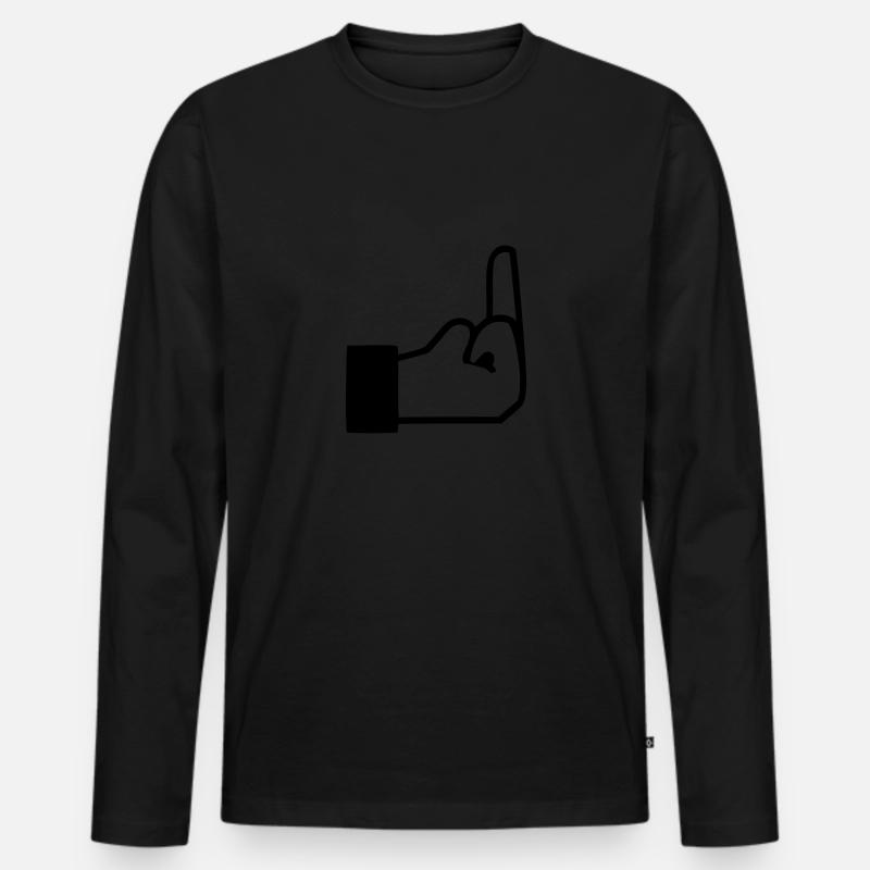 mittelfinger 01 - Männer Premium Bio Langarmshirt - Schwarz