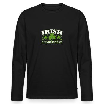 St Patrick's Day Funny Irish Drinking Team - Männer Premium Bio Langarmshirt - Schwarz - Vorne - Nico (187cm)