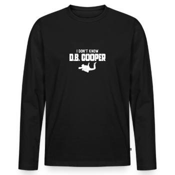 DB Cooper Air Plane Skydiving Parachute - Männer Premium Bio Langarmshirt - Schwarz - Vorne - Nico (187cm)