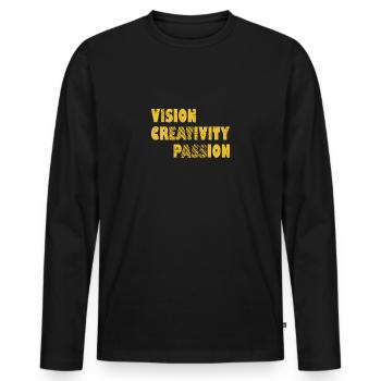 Vision Creativity Passion Adult Joke - Männer Premium Bio Langarmshirt - Schwarz - Vorne - Nico (187cm)
