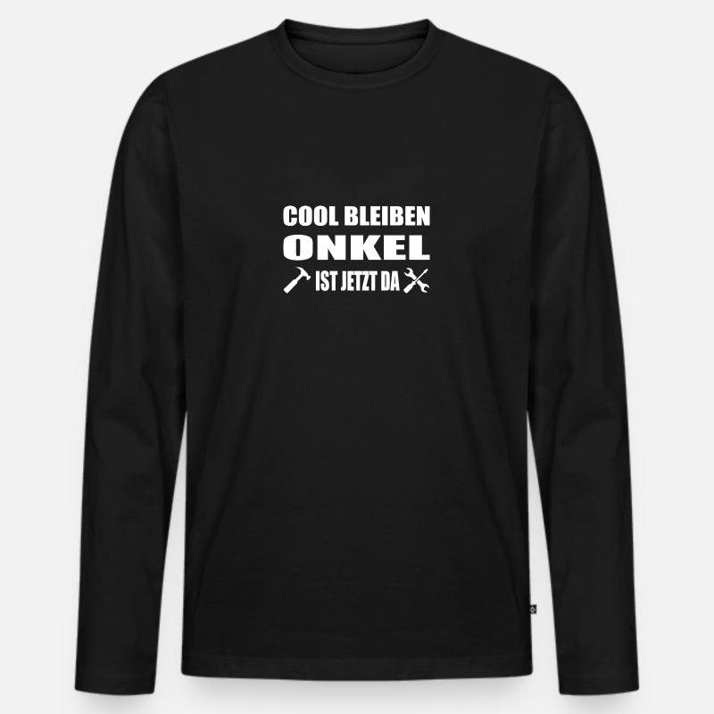 Onkel - Männer Premium Bio Langarmshirt - Schwarz