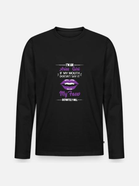 Sternzeichen Widder - Männer Premium Bio Langarmshirt - Schwarz