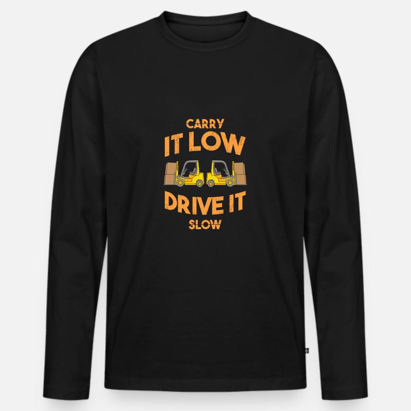 Gabelstaplerfahrer - Männer Premium Bio Langarmshirt - Schwarz