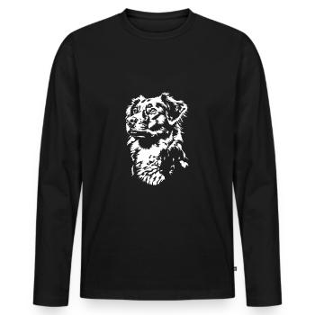 Nova Scotia Duck Tolling Retriever Portrait Dogs - Men's Premium Organic Long Sleeve Shirt - black - Front - Nico (187cm)