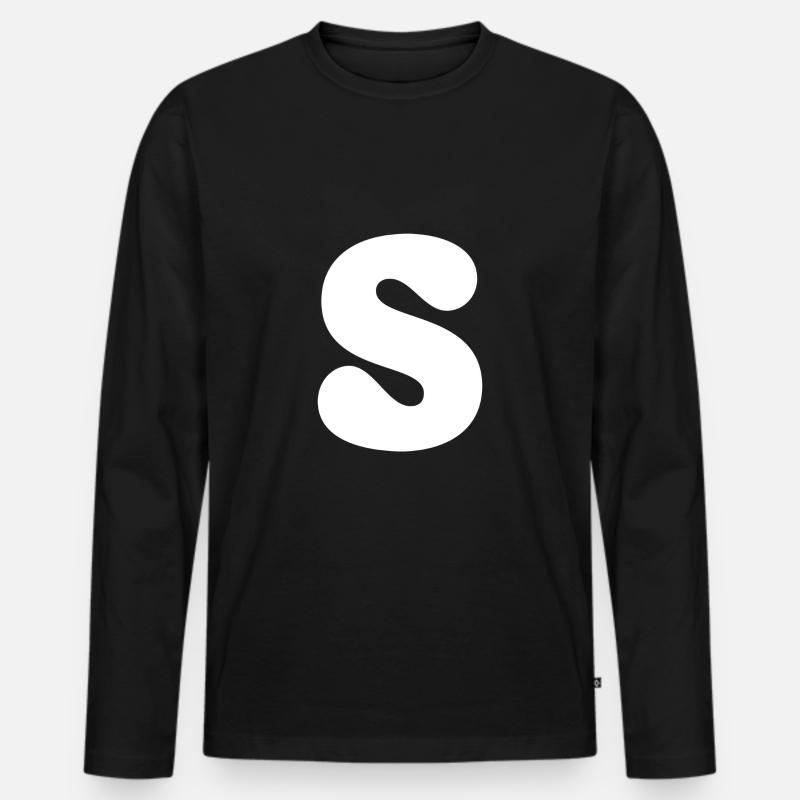 S - Männer Premium Bio Langarmshirt - Schwarz