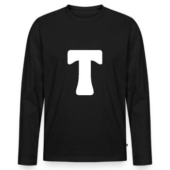 T - Männer Premium Bio Langarmshirt - Schwarz - Vorne - Nico (187cm)