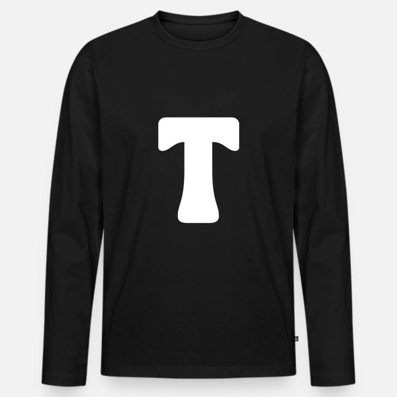 T - Männer Premium Bio Langarmshirt - Schwarz