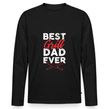 best grill dad - Men's Premium Organic Long Sleeve Shirt - black - Front - Nico (187cm)